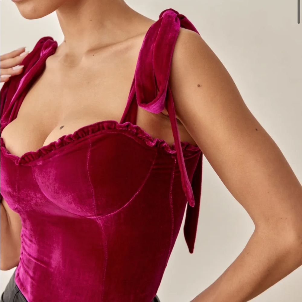 Reformation Colomba Velvet Top